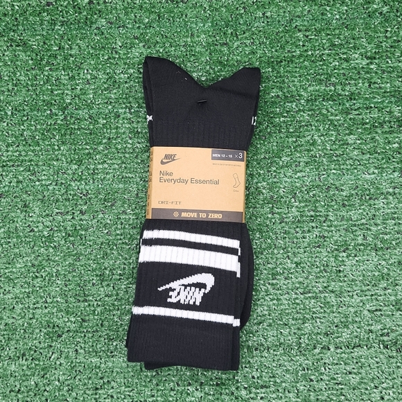 Nike Everyday Essential Dri Fit Crew Socks Black XL Size 12 - 15 - Picture 4 of 4